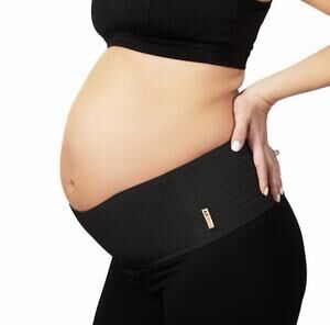 AZMED Maternity Belt with Breathable Abdominal Binder Black Up To 48”